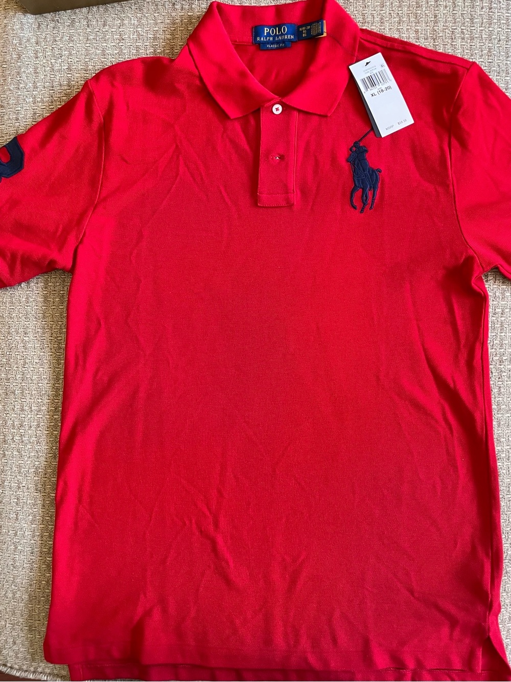 Polo by Ralph Lauren Red Short-Sleeve Polo with Navy Pony Older Boy’s